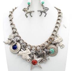 Multiple Colors Cabochons Necklace