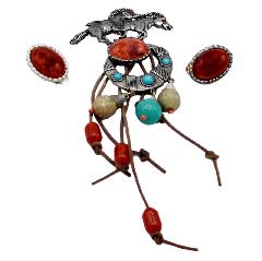 Multiple Colors Cabochons Brooch
