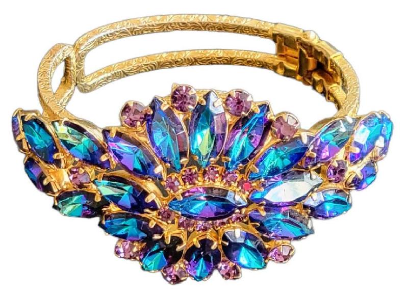 Front view of Multiple Colors Navettes Multi-Color/Shaded Bracelet Clamper