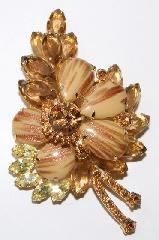 Topaz Pear Striped Brooch