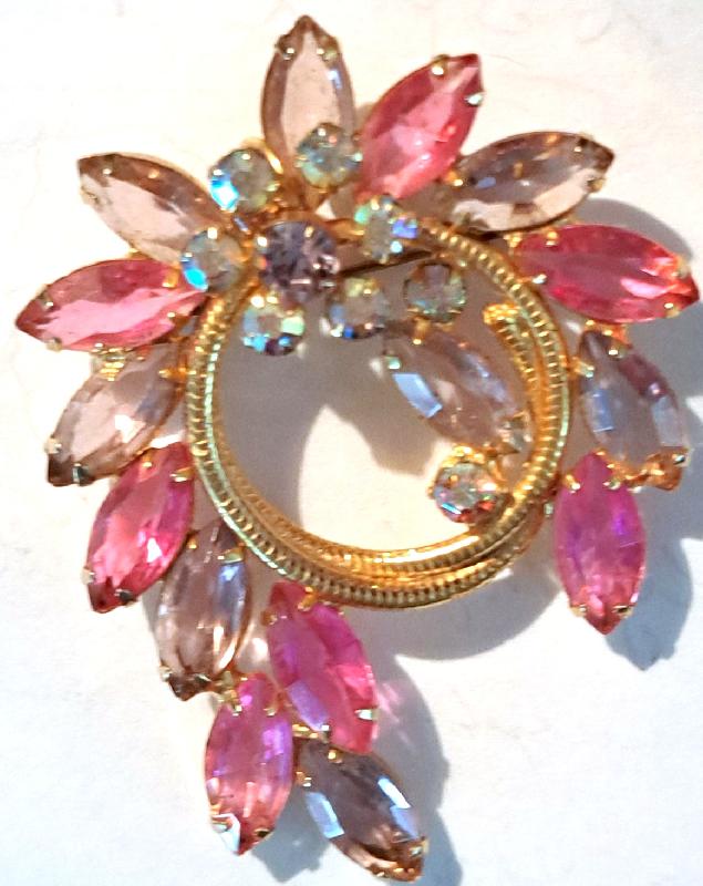 Front view of Pastel Navettes Brooch