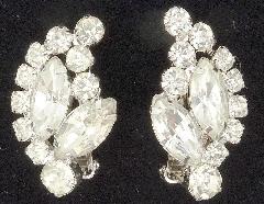 Clear Navettes Earrings Clip