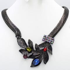 Multiple Colors Emerald Cut Necklace