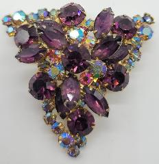 Purple (cardinal) Navettes Brooch