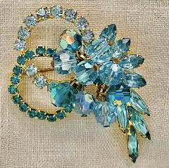 Blue Navettes Brooch