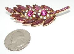 Purple (cardinal) Navettes Brooch