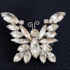 Clear Navettes Brooch