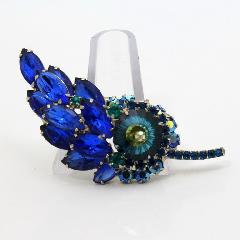 Blue Navettes Rivoli/Margarita Brooch