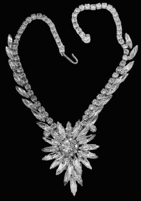 Front view of Clear Navettes Necklace