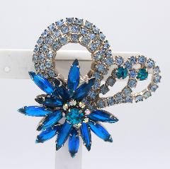Blue Navettes Brooch