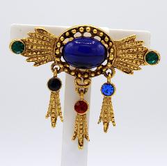 Multiple Colors Cabochons Brooch