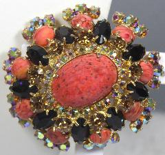 Multiple Colors Cabochons Spotted Brooch