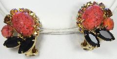 Multiple Colors Cabochons Spotted Earrings Clip