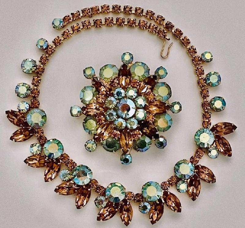 Front view of Topaz Navettes Necklace