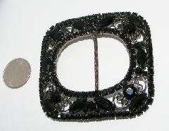Black (jet) Navettes Belt Buckle