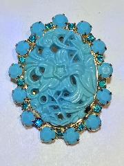 Turquoise Cabochons Molded/Cut Pin Pendant