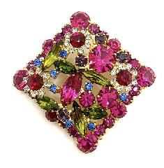 Multiple Colors Navettes Brooch