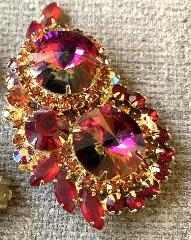 Red Navettes Rivoli/Margarita Brooch