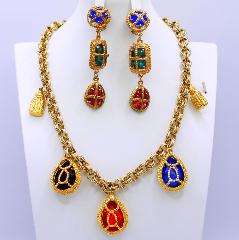Multiple Colors Pear Necklace