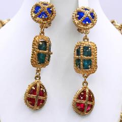 Multiple Colors Pear Earrings Clip