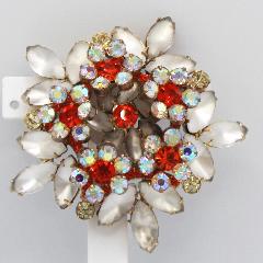 Multiple Colors Cabochons Frosted Brooch
