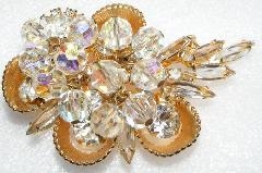Clear Navettes Brooch