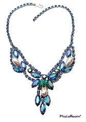 Blue Navettes Pearl Necklace