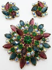 Multiple Colors Navettes Earrings Clip