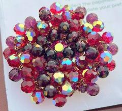 Red Chatons Only Brooch