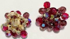 Red Chatons Only Earrings Clip