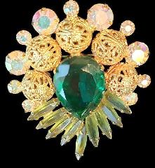 Green Pear Brooch