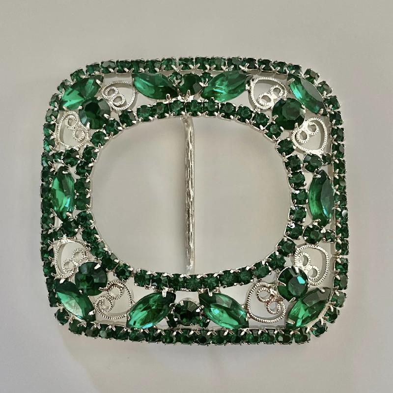 Front view of Green Navettes Belt Buckle