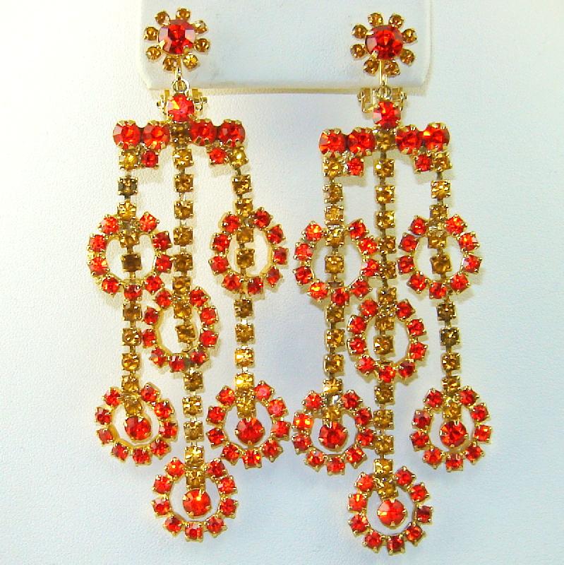Front view of Fall Chatons Only Earrings Clip