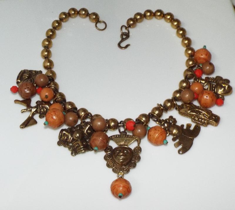 Front view of Multiple Colors Wood Necklace