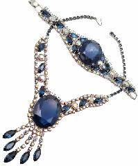 Blue Oval Bracelet Flat Fold Over
