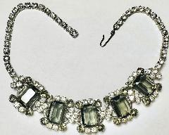 Gray (black Diamond) Emerald Cut Necklace