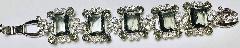Gray (black Diamond) Emerald Cut Bracelet 5 Link