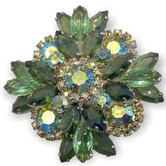 Green Navettes Pin Pendant