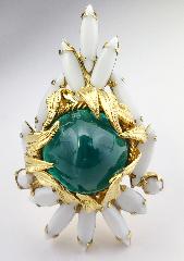 Green Cabochons Pin Pendant