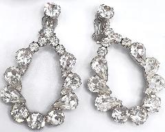 Clear Pear Earrings Clip