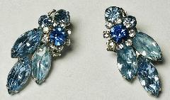 Blue Navettes Earrings Clip