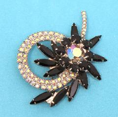 Black (jet) Navettes Brooch