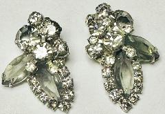 Gray (black Diamond) Navettes Earrings Clip