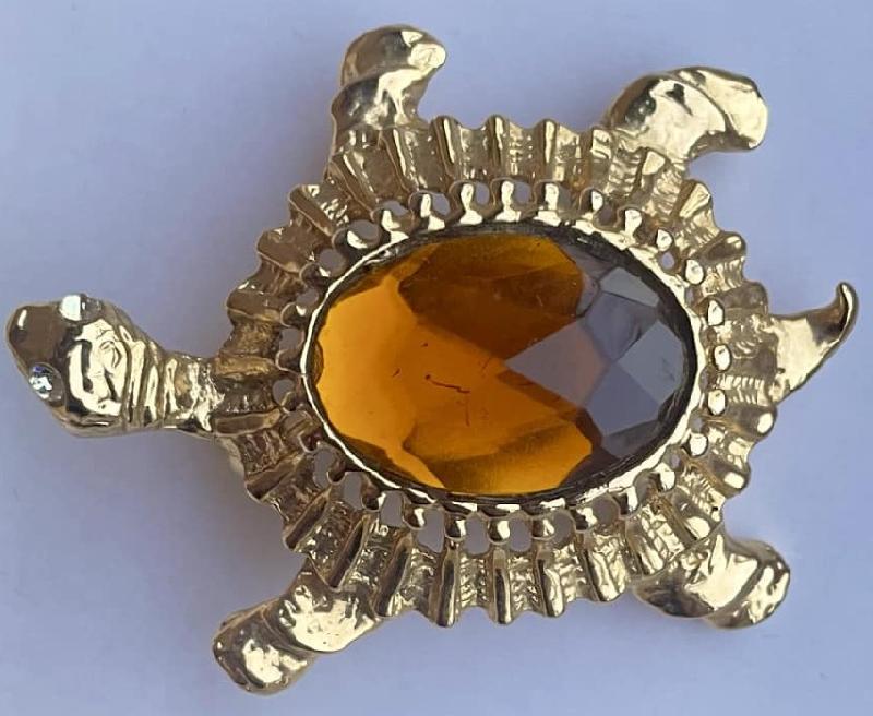 Front view of Topaz Oval Brooch