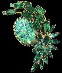 Green Baguettes Spotted Brooch