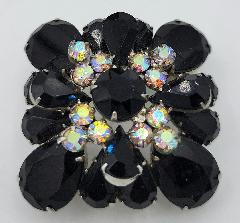 Black (jet) Pear Brooch