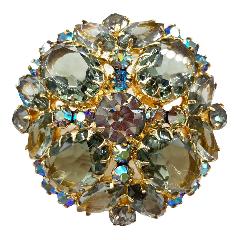 Gray (black Diamond) Oval Brooch