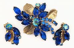 Blue Navettes Earrings Clip