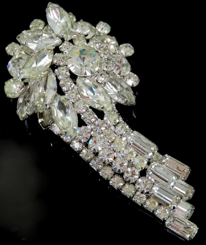 Front view of Clear Baguettes Brooch