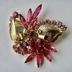 Pink Navettes Brooch